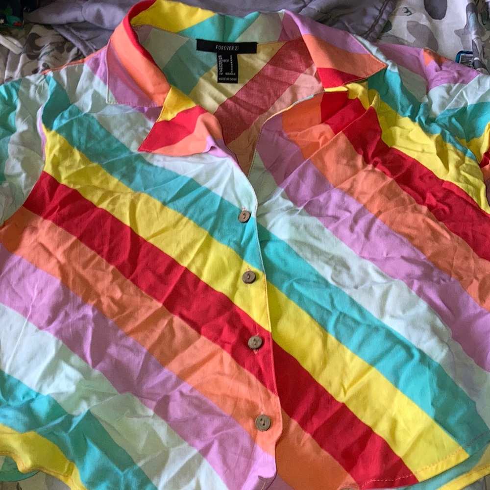 F21 colorful blouse